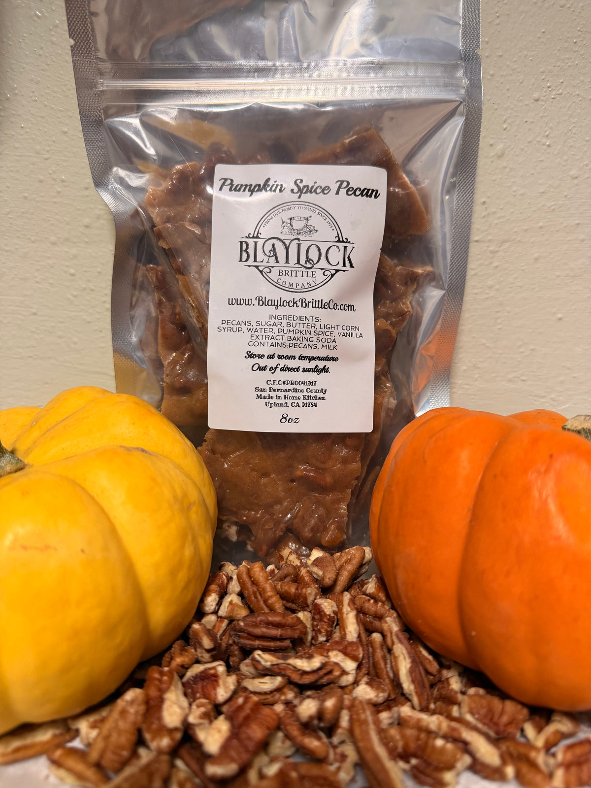 Pumpkin Spice Pecan Brittle 8oz- Seasonal Flavor